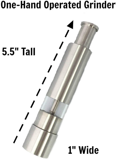 Salt And Pepper Grinder Set or Singles, Grind Gourmet Original Pump & Grind Cooking Gadgets, Spice Grinder, Pepper Mill, Modern Push Button Salt N Pepper Grinders, Buy 1, 2 ..