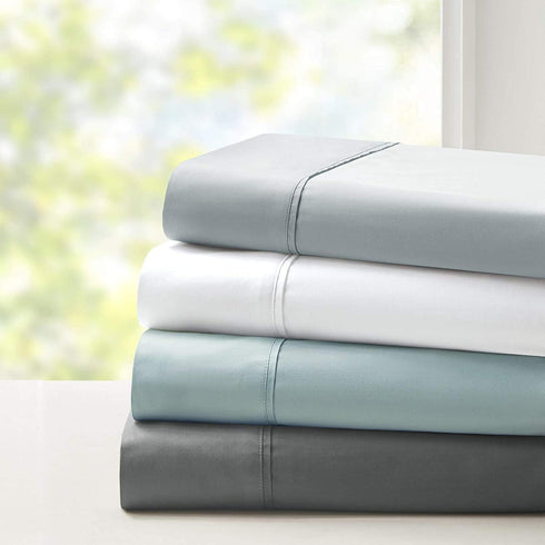 Comfort Spaces 100% Rayon (from Bamboo) Bed Sheets, Breathable, Cooling Sheet with 15" Deep Pocket, All Season, Cozy Bedding, Fitted Sheet ONLY, Cal King, Grey (CS20-1207)