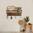 AilyHooms Key Holder Wall Mounted Mail Holder with 10 Hooks and 2 Wooden DIY Keychains - Wooden Decorative Key Hanging Rack Mail and Key Organizer Rustic Wall Shelf Decor, 12'' x 7'' x 3''
