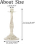 Sziqiqi Candlestick Holders for Taper Candle, Candleholder Display Candle Centerpiece Set of 2 Distressed Ivory