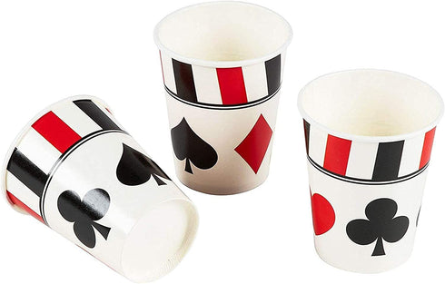 Casino Party Bundle, Includes Plates, Napkins, Cups, and Cutlery (24 Guests,144 Pieces)