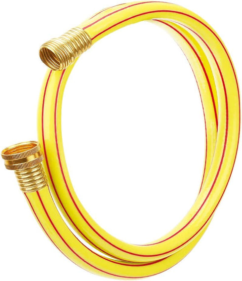 Solution4Patio Homes Garden 4 ft. Short Garden Hose 5/8 inch Yellow Lead-Hose Male/Female Commercial Brass Coupling Fittings for Water Softener, Dehumidifier, RV Filter and Camp Water Tank #G-H153A06