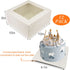 Cake Boxes 10 Inch, FEELFINE, 12pcs 10x10x5 Inches Bakery Boxes Cake Boxes with Window Cake Boards for Cakes, Cookies, Strawberries, Donuts, Muffins
