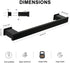 NearMoon Bath Towel Bar, Bathroom Accessories-Premium Thicken Space Aluminum Square Shower Towel Rack for Bathroom/Kitchen, Towel Holder Wall Mounted (16 Inch, Matte Black)