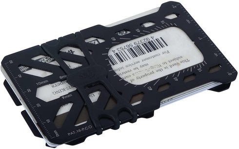 Nite Ize FMTR-01-R7 Financial Tool RFID Blocking Wallet, Stainless Steel 10-in-1 Dual-Plated Multi Tool Wallet With RFID Blocking Protection, Black