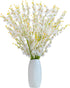 Nubry 12pcs Artificial Orchids Flowers Fake Silk Dancing Lady Orchid Faux Long Stem Flowers in Bulk for Home Wedding Office Party Festive Indoor Outdoor Decoration (White)