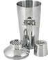 True Retro Cocktail Shaker, 34 Oz Shaker with Jigger Cap & Strainer, Stainless Steel