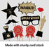 Fully Assembled Hollywood Photo Booth Props - Set of 30 - Black Gold Red Selfie Signs - Movie Night Themed Party Supplies & Decorations - Cute Oscars Designs with Real Glitter - Did we mention no DIY?