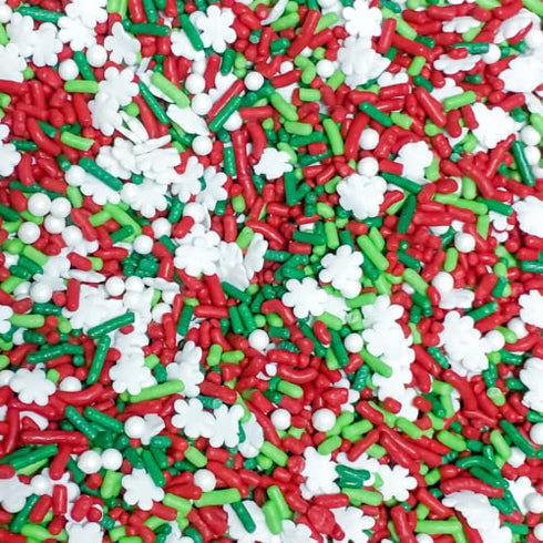 Christmas Snowflakes Holiday Baking Cupcake Cake Decoration Confetti Sprinkles Cake Cookie IceCream Donut Jimmies Quins 4oz