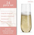 24 Stemless Plastic Champagne Flutes - 9 Oz Plastic Champagne Glasses | Clear Plastic Unbreakable Toasting Glasses |Shatterproof | Disposable | Reusable Perfect For Wedding Or Party