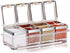 Aogist Kitchen Spice Pots 4 Piece Clear Seasoning Box - Premium Quality Seasoning Storage Container - Storage Container Condiment Jars - Seasoning Rack - Acrylic Seasoning Box with Cover and Spoon 304 Steel Edge