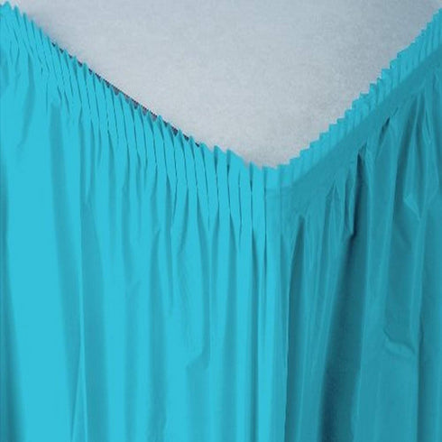 Creative Converting Party Supplies Plastic Table Skirt, 14-Feet, Bermuda Blue
