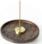 SeedWave Wooden Incense Holder for Sticks, Detachable Brass Incense Burner Holder, Handmade Lotus Incense Ash Catcher for Home Decor Yoga Spa Meditation