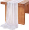 10Ft 2 Packs White Chiffon Table Runners 27x120 Inches Long Romantic Sheer Runner for Boho Wedding Party Bridal Shower Decorations