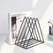 Triangle File Holder,5 Slot Metal Vinyl Record Stand Holder Magazine Newspaper Holder Photography Props for Office Home 2 Pcs (2pc Black)
