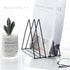Triangle File Holder,5 Slot Metal Vinyl Record Stand Holder Magazine Newspaper Holder Photography Props for Office Home 2 Pcs (2pc Black)