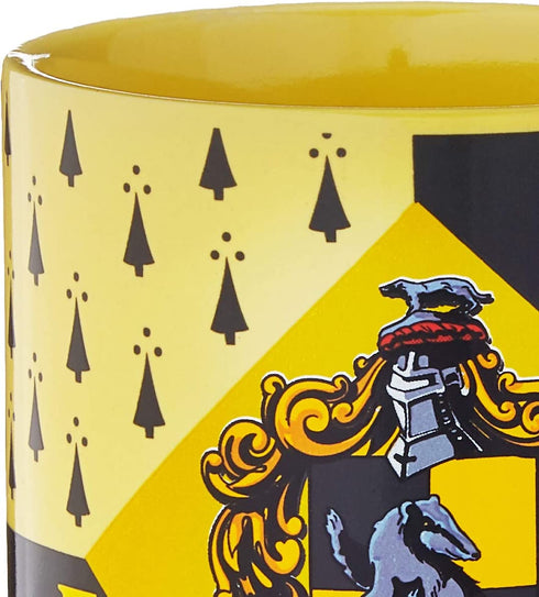 Silver Buffalo Harry Potter Hufflepuff House Crest Ceramic Mug, 14 Ounces
