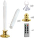 Window Candles with Remote Timers 10PCS Battery Operated Flickering Flameless Led Electric Candle Lights with Gold Base and 10PCS Suction Cups Taper Candles Holder for Christmas Decorations