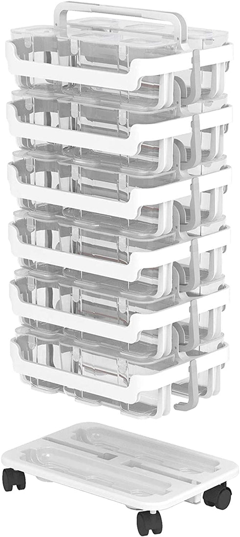 Deflecto Stack 'N Go Caddy Wheel Base, Craft Organizer, Compatible with Deflecto Desk Supplies Organizer Caddy, White, 16"W x 3 1/4"H x 11"D (29443CR)
