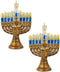 Kurt Adler Noble Gems Gold Jewish Menorah Glass Holiday Hanukkah Ornament