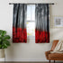 Cinbloo Red Black Forest Kitchen Curtains Rod Pocket 27.5W x 39L Inch Burgundy Tree Kitchen Decor Mystic Nature Foggy Fall Scene Gothic Woodland Floral Leaves Short Design Small Window Drapes 2 Panel