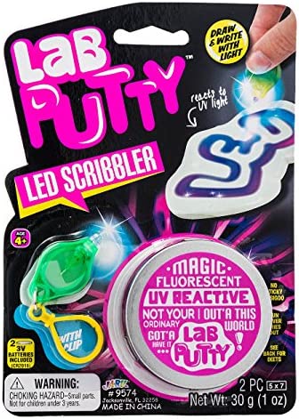 JA-RU Lab Putty Led Scribbler UV Color Changing with Flashlight (3 Pack) Best Thinking Smart Crazy Stress Putty with Tin, Sensory 9574-3