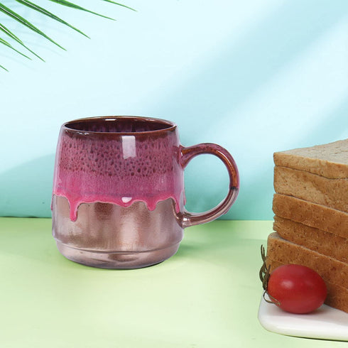 LMYFFF Large Ceramic Coffee Mug,21 Oz,Gilt Pink Big Tea Cup for Office and Home, Dishwasher and Microwave Safe¦