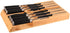 In-Drawer Bamboo knife block, Drawer Knife Set Storage, Knife Organizer and Holder with Safety Slots for Knives and 1 Sharpening Steel -Kitchen Drawer, Counter Top (12 Holder)