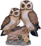 StealStreet Polyresin Tan and Brown Owls Perched On Tree Log Figurine, 6.5"