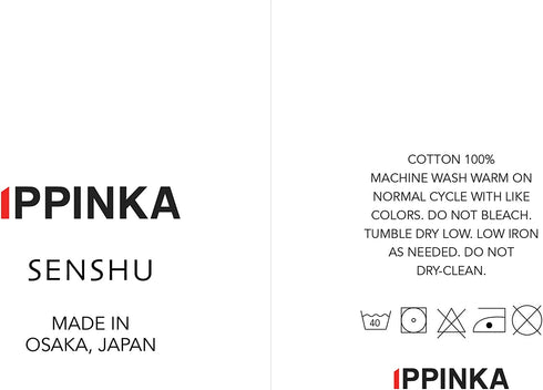 IPPINKA Senshu Japanese Towel, Ultra Soft, Quick-Drying, Two-Tone End Stripes, Red (Set of 3 Towels)