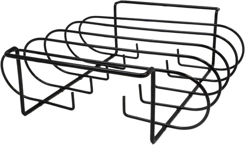 Sorbus® Non-Stick Rib Rack Porcelain Coated Steel Roasting Stand Holds 4 Rib Racks for Grilling & Barbecuing (Black)