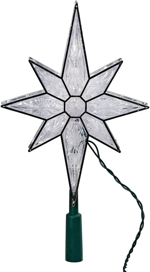 Kurt Adler 10-Light 10-1/2-Inch Clear LED 8-Point Star Treetop