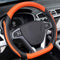 BuilLLin D Cut Steering Wheel Cover - D Shaped Flat Bottom Microfiber Leather Anti-Skid Breathable Fit 14.5"-15" (Orange)