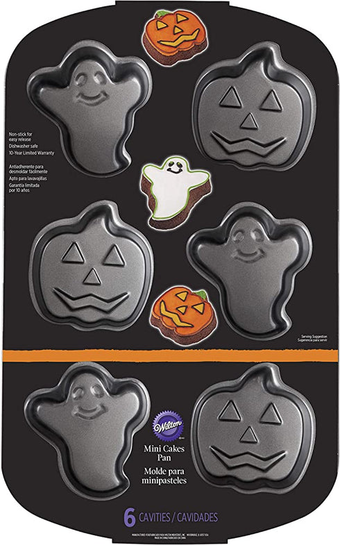 Wilton Pumpkin Non-Stick Mini Ghost, Cake, Pan, One Size, Assorted