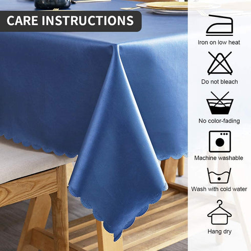 homing Heavy Duty Waterproof Vinyl Tablecloth 52 x 70 Inch Washable Table Clothes for Rectangle Tables, Thick Table Cover for Party, Holiday, Picnic, Outdoors, Royal Blue