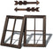 TIMEYARD Farmhouse Wall Decor Window Frame, Wooden Window Pane with Arrows Decor, Rustic Wall Art for Entryways, Living Room, Dining Room, Bedroom, Bathroom, 13in L x 2.2in W, Dark Brown, 2set