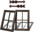 TIMEYARD Farmhouse Wall Decor Window Frame, Wooden Window Pane with Arrows Decor, Rustic Wall Art for Entryways, Living Room, Dining Room, Bedroom, Bathroom, 13in L x 2.2in W, Dark Brown, 2set