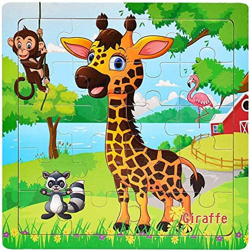 Puzzles for Kids Ages 3-5 Toddler Puzzles Set 20 Piece Wooden Jigsaw Puzzles for Toddler Children Learning Puzzles Set for Boys and Girls (6 Puzzles)