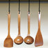 Wooden Utensils Set for Cooking Kitchen Tlever1 Solid Wood Kitchen Utensils Cooking Spatula and Spoons Set Slotted Spatula, Angled Spatula, Mixing Spoon, Colander Spoon (13.38in)