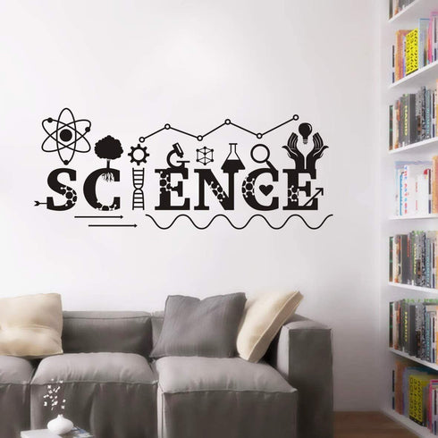 Wall Decal Science Art Chemisty Wall Sticker for School Laboratory Home Decal for Teachers Children Room Decor DW2960 (Black, 17X40inch)
