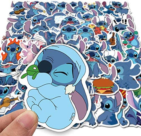 50pcs Lilo & Stitch Cartoon Anime Stickers Vinyl Sticker for Laptop Water Bottle Guitar Bike Motorcycle Bumper Luggage Skateboard Graffiti, Cute Decals, Best Gift for Kids (Lilo & Stitch)