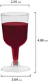Party Essentials Disposable Hard Plastic Two Pieces Wine Glasses, 40-Count, 5.5-Ounce, Clear