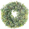 MHMJON Artificial Boxwood Wreath 18" Front Door Winter Wreath Outdoor Fake Greenery Wreath for Farmhouse Wall Window Home Office Wedding Party Decorations