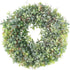 MHMJON Artificial Boxwood Wreath 18" Front Door Winter Wreath Outdoor Fake Greenery Wreath for Farmhouse Wall Window Home Office Wedding Party Decorations