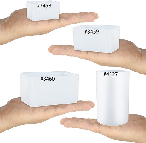 FUNSHOWCASE Rectangle Resin Silicone Molds for Epoxy Paperweight, Diorama, Preserved Flower, Marine Theme, Insect Specimen, Interior Design 4-Count Length 2.8inch, 3.8inch, 3.3inch, 3.9inch