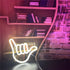 QiaoFei Hand Shape Finger Neon Sign Lights Hanging Decorative Neon Light USB or Battery Operated for Home Bedroom Bar Restaurant Christmas Birthday Party Gift LED Art Wall Decoration Light-White