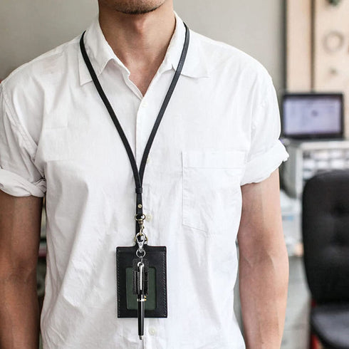 2Pcs Portable Pen Holder Leather Lanyard Pen Holder Anti-lost Pen Holder Protector for Neck Lanyard Badge Pen Holder Keychain for Pacpack