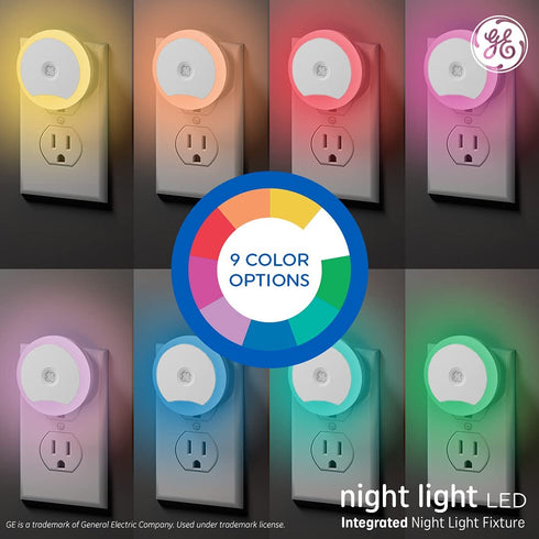 GE Lighting Color-Changing Decorative Plug-in LED Night Light Ring Fixture, 1-Pack