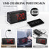 Digital Alarm Clock, LED Electronic Clocks with White&Red Colors Switching Alarm Clock for Heavy Sleepers Adults with 30-100dB Adjustable Volume and 0-100% Brightness ,USB Charger
