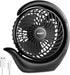 viniper Battery Operated Fan, Small Desk Fan : 3 Speeds & 8-24 Hours Longer Working, 180° Rotation, Optimised Portable USB Rechargeable Fan , Small but Mighty, for Home/Office (6.2 inch, Black)